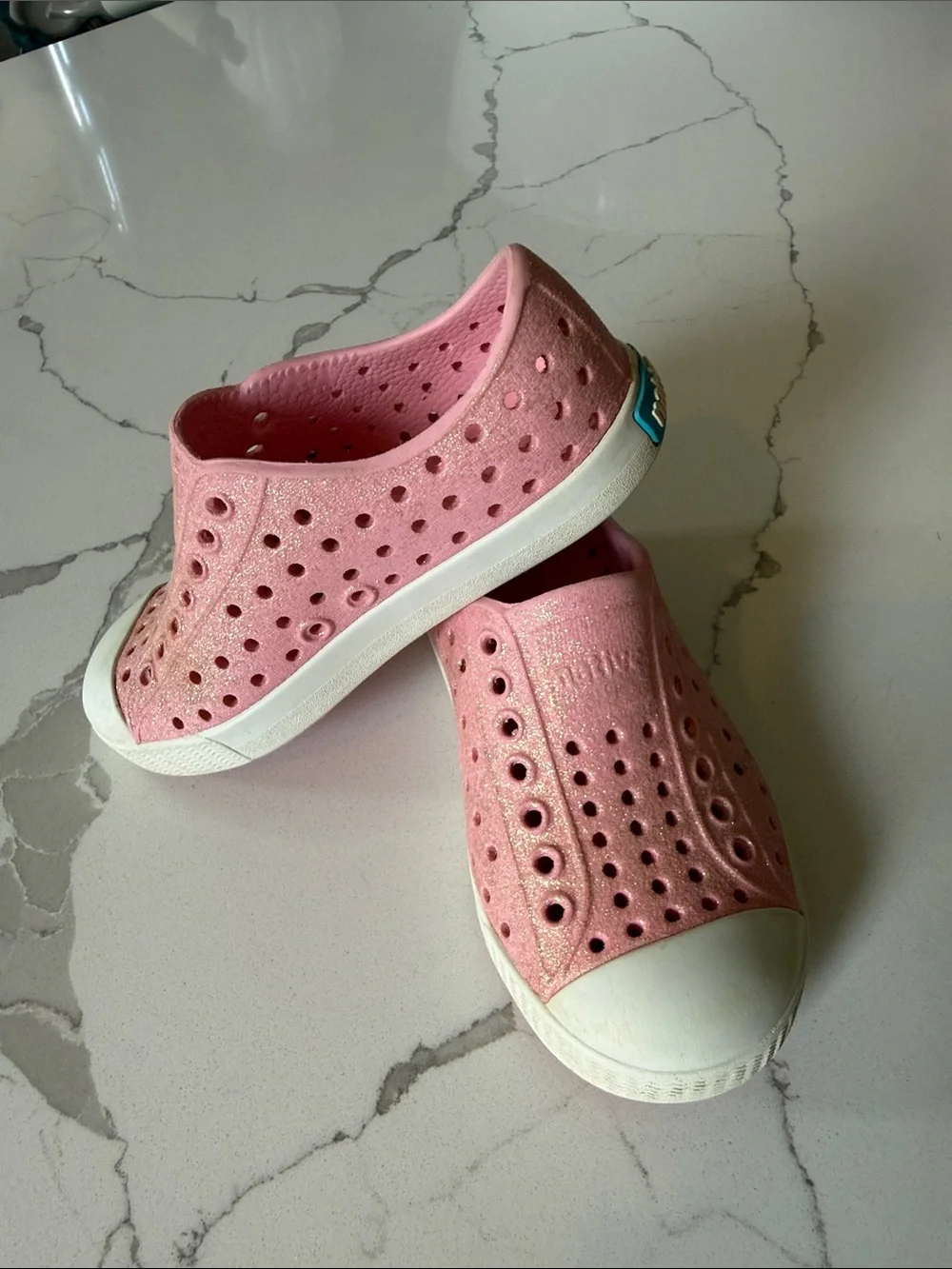 Native Kids Glitter Pink Slip-On Water Shoes